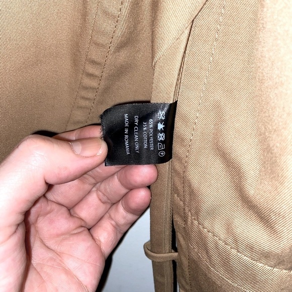 Craig Green Tan/Beige Windbreaker Water Resistant Parka Coat w Hoodie XS​​​​ - Picture 10 of 16